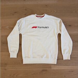 Aeropostale Formula 1 Racing Sweatshirt Car Crew Size S Cream Black Red